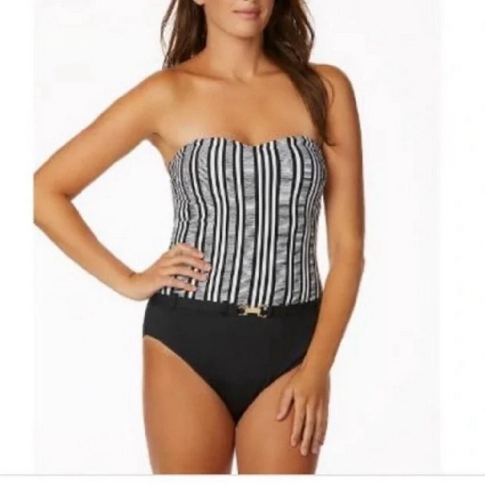 Leilani One Piece Swimsuit size 12 black and white